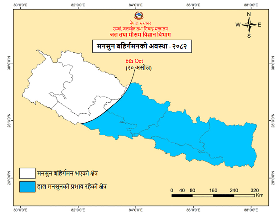 नेपालबाट मनसुन बाहिरिन सुरु